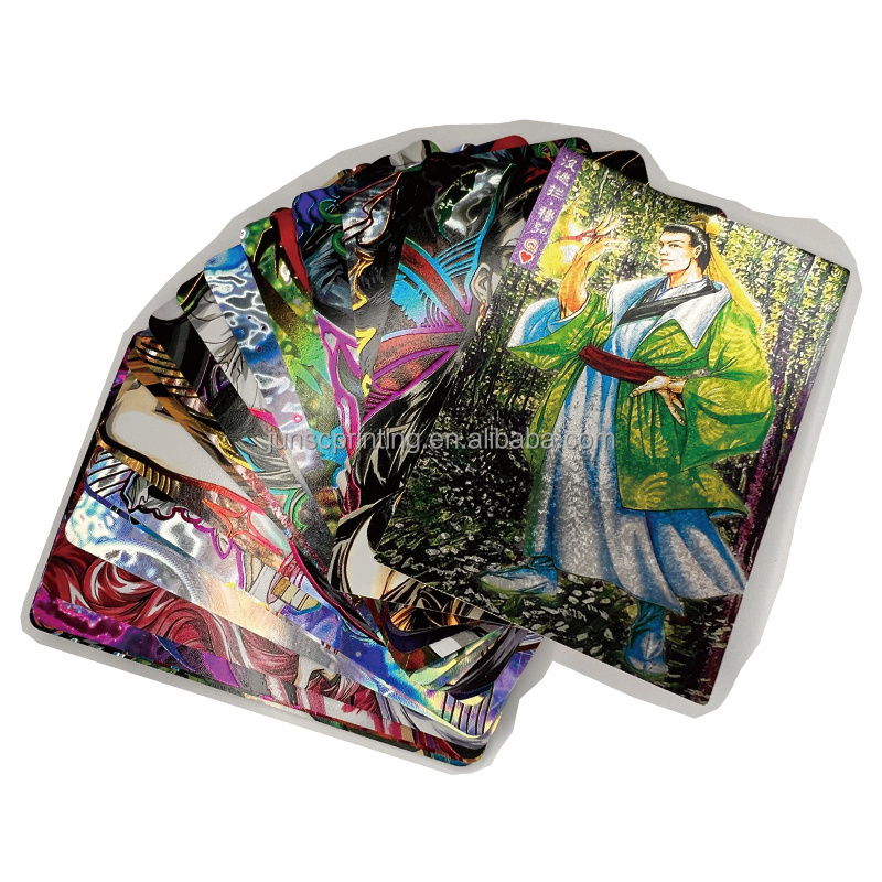 golden playing cards printer booklet plastic/holo shiny paper pokemoncards/play pvc cards plastic printing custom