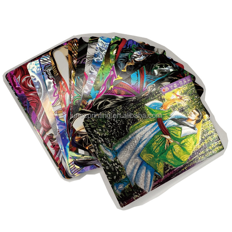 golden playing cards printer booklet plastic/holo shiny paper pokemoncards/play pvc cards plastic printing custom