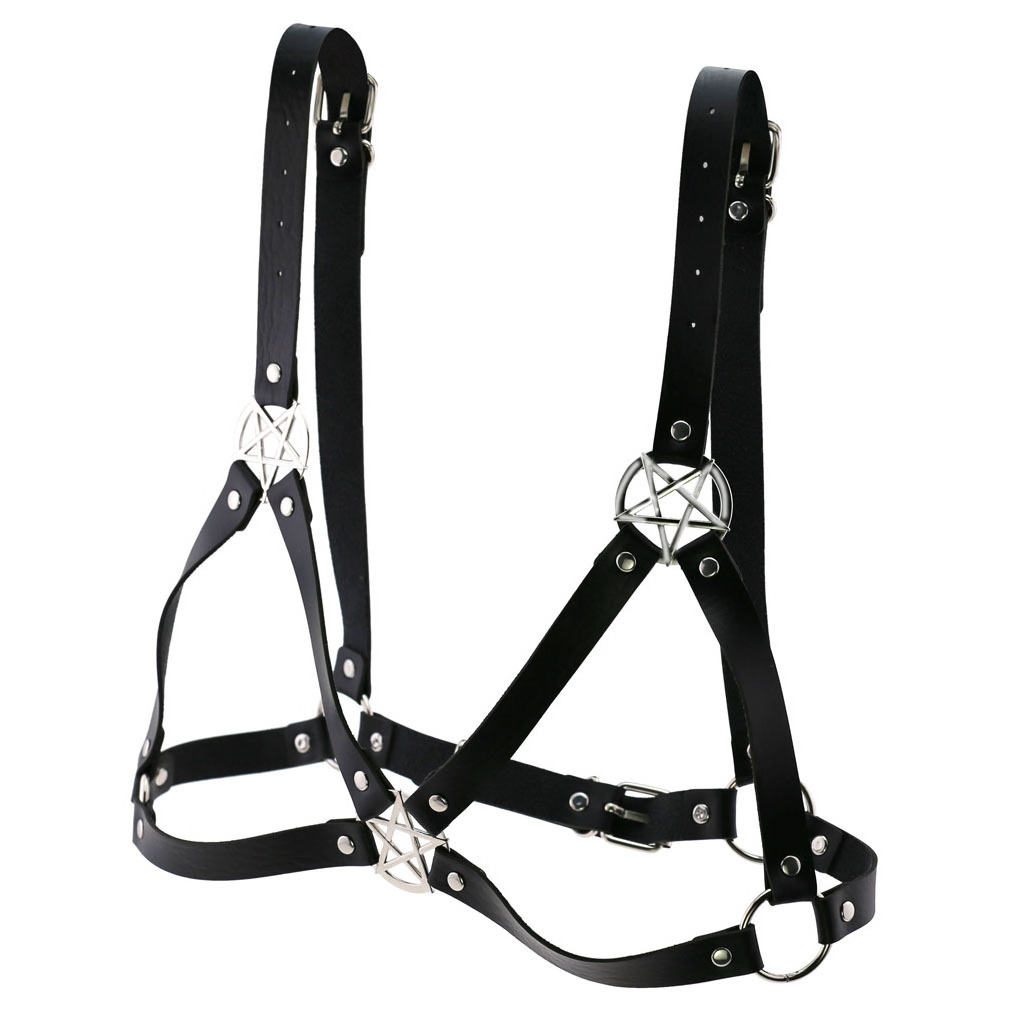 Sexy Womsn Bow Garters Belts Black Pu Leather Leg Harness Belts Adjustable BDSM Bondage Leather Harness Belt Fetish Wear