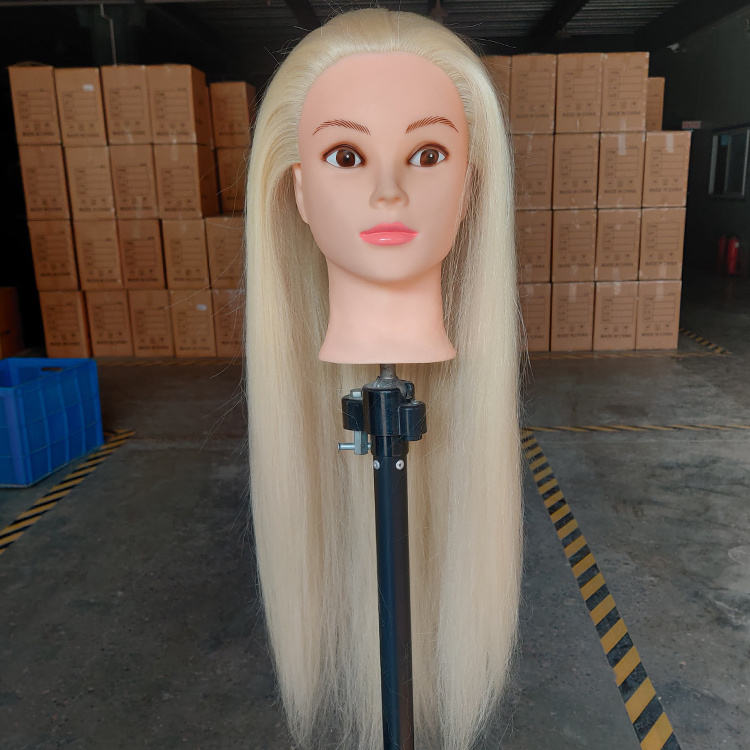 Synthetic barber practice cutting mannequin head, mannequins for hairstyles, mannequin heads with hair for braiding