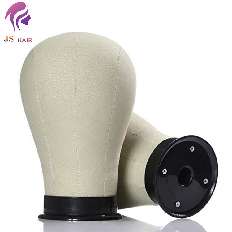 Wig Block Cork Canvas Black Head Mannequin Head With Stand,Manican Head For Wigs