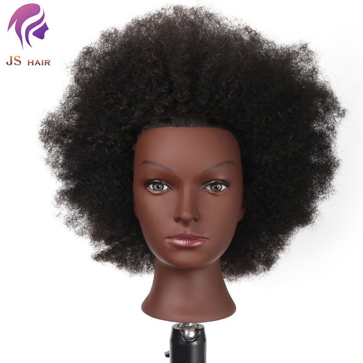 Fast delivery college doll head real hair afro mannequin head with afro hair for hairdressers training for sale