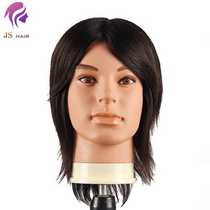 Factory Price 100% human hair doll, male hair mannequin heads without beard, natural hair training head mannequin for sale