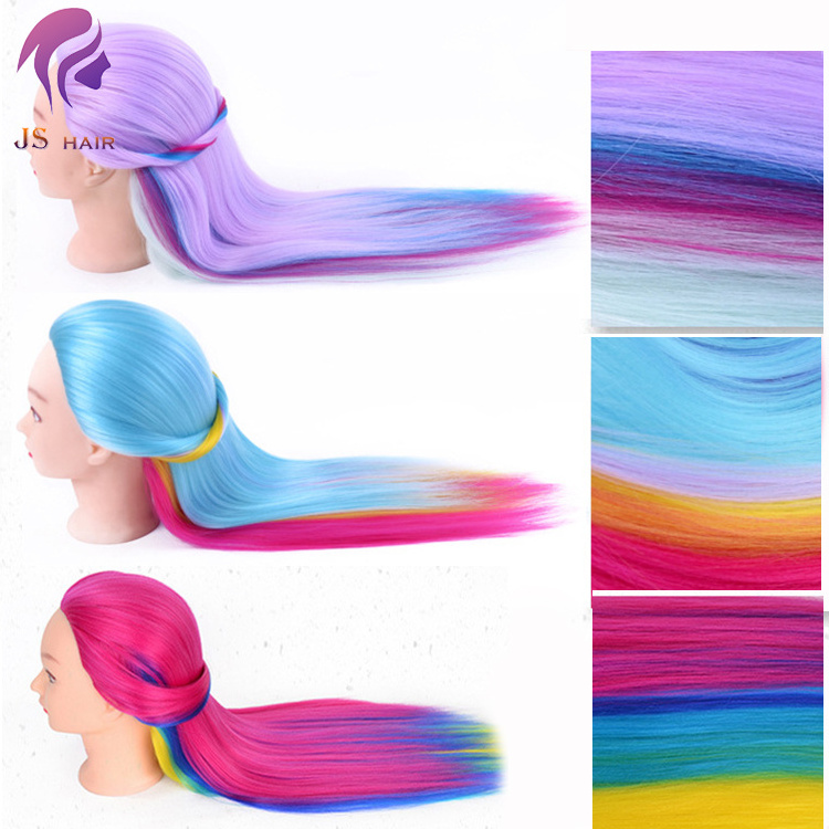 New arrival long hair dolls practice dummy head 100% synthetic hair yaki smooth training mannequin head for hairdressing braid