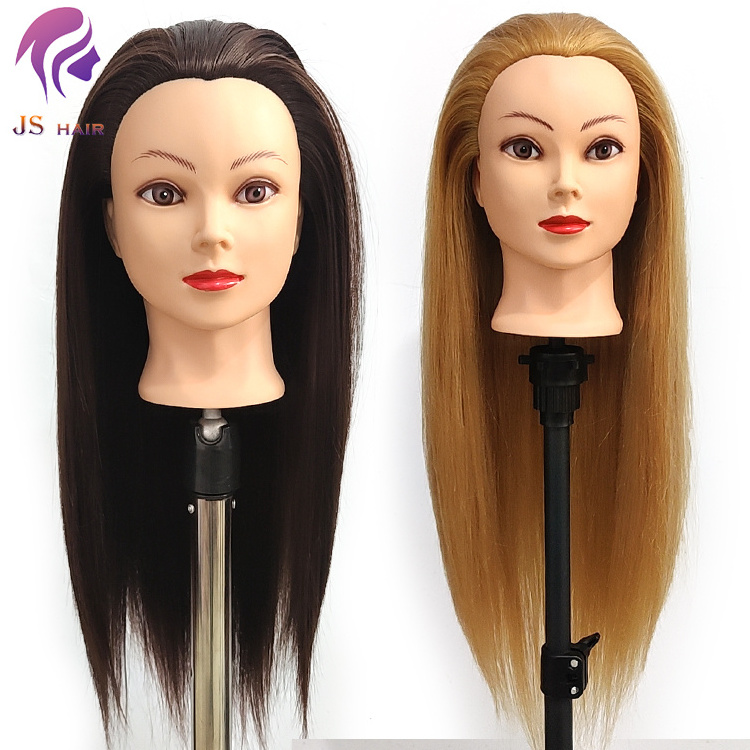 New arrival long hair dolls practice dummy head 100% synthetic hair yaki smooth training mannequin head for hairdressing braid