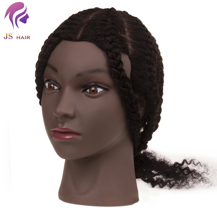 Short Kinky Hair Mannequinne Doll Hair Styling Head Black Human Training Head For Practice