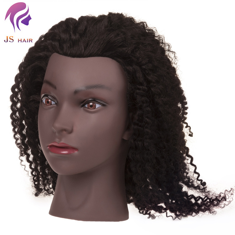 Short Kinky Hair Mannequinne Doll Hair Styling Head Black Human Training Head For Practice