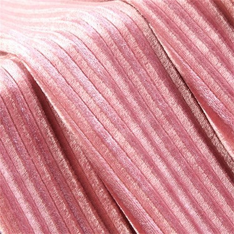 Solid Color Pleated Korean Cashmere Golden Velvet Micro Elastic Fabric for Clothes Dresses