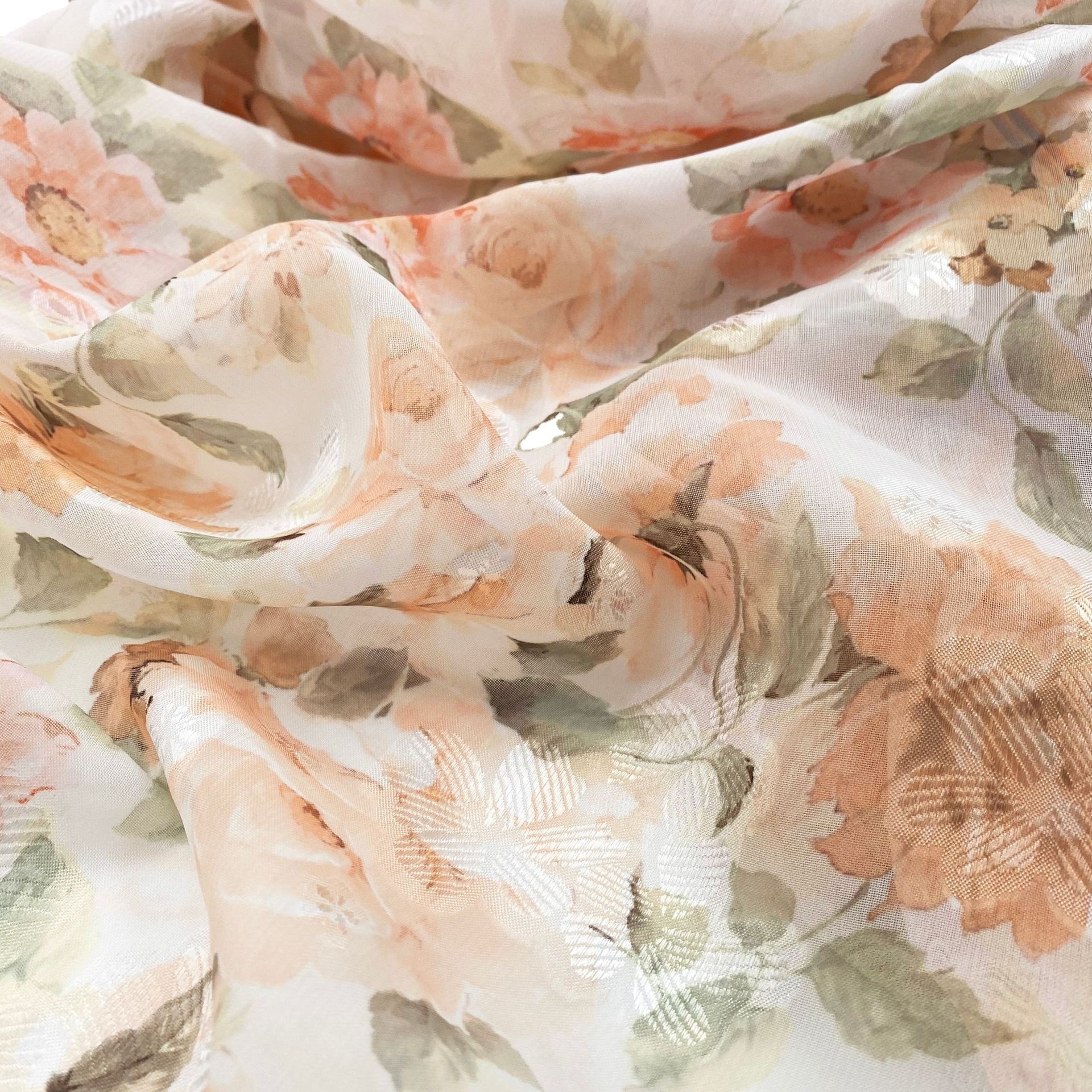 Customized 100% Polyester 100D Digital Printed Floral Crinkle Moss Crepe Chiffon Fabric for Dress