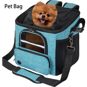 Source Factory Custom Removable Dog Bike Basket Bicycle Handlebar Front Basket Expandable Soft-Sided Pet Carrier Backpack