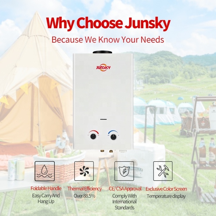 JunSky BS series outdoor instant gas hot water system tankless portable gas water heater of 6L/8L/10L/12L