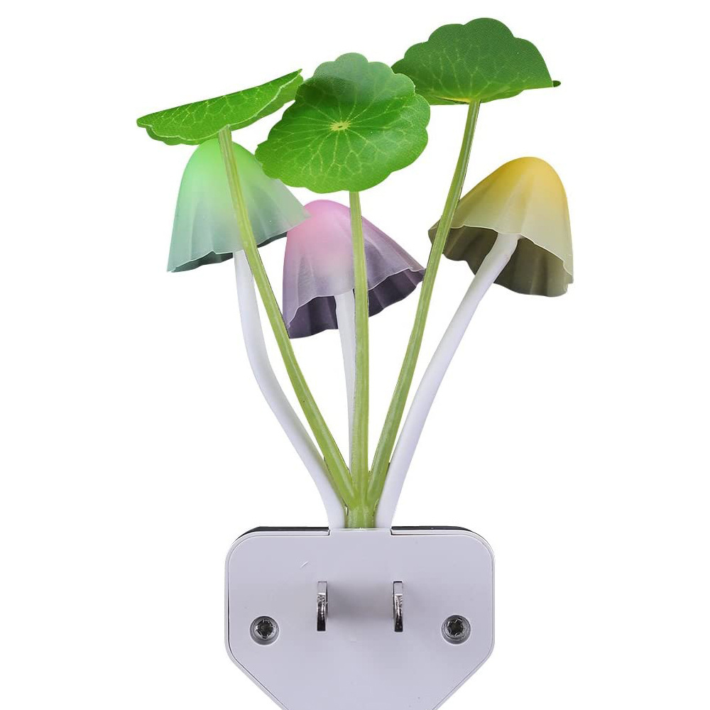 7 color changing Led mini  bedroom wall light Mushroom sensor baby night lights plug in