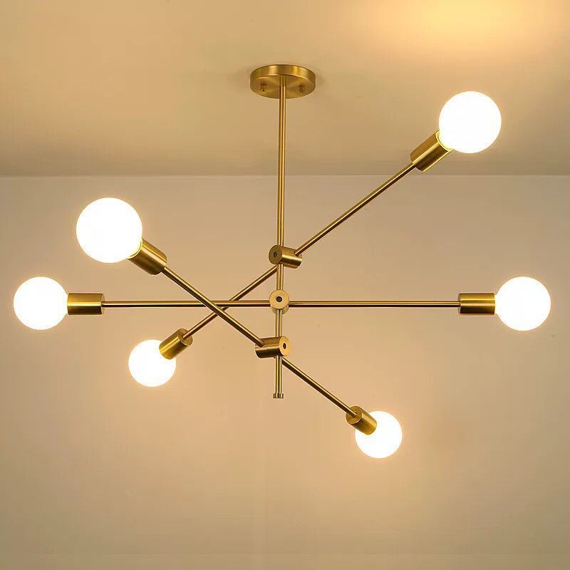 Modern Gold  Adjustable Sputnik 6 Light E27  Metal Light Pendant Light Chandelier