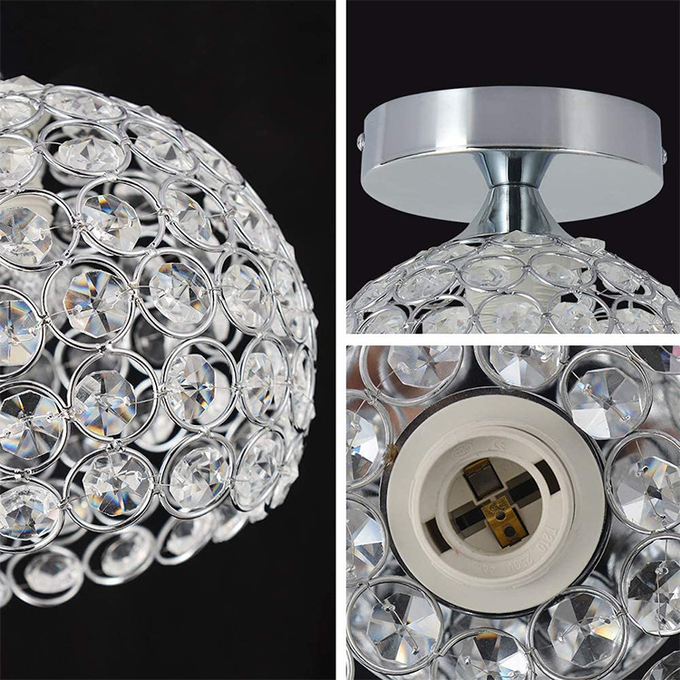 small round crystal ceiling lights  hallway flush mounted lamp