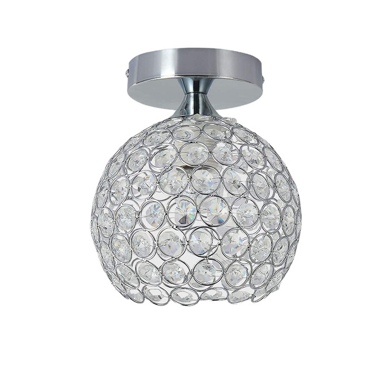 small round crystal ceiling lights  hallway flush mounted lamp