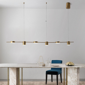 Minimalist Restaurant Led  Long Bar Pendant  light Dimmable Dining Table  Kitchen Hanging Light Fixture