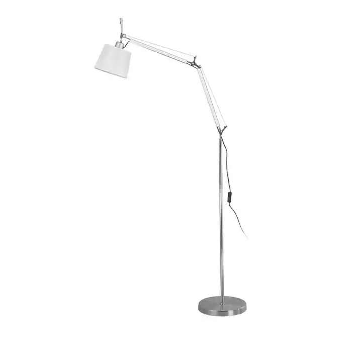 Italian Design Indoor Home Decorative Industrial Studio Swing Arm Cloth Shade Ground Floor Lamps