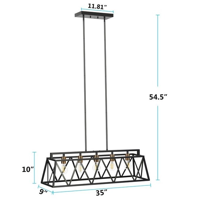 Large 36 inch  Industrial style kitchen Island light  Matte Black  Farmhouse iron  Dinning  pendant  Lighting