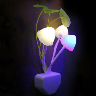 7 color changing Led mini  bedroom wall light Mushroom sensor baby night lights plug in