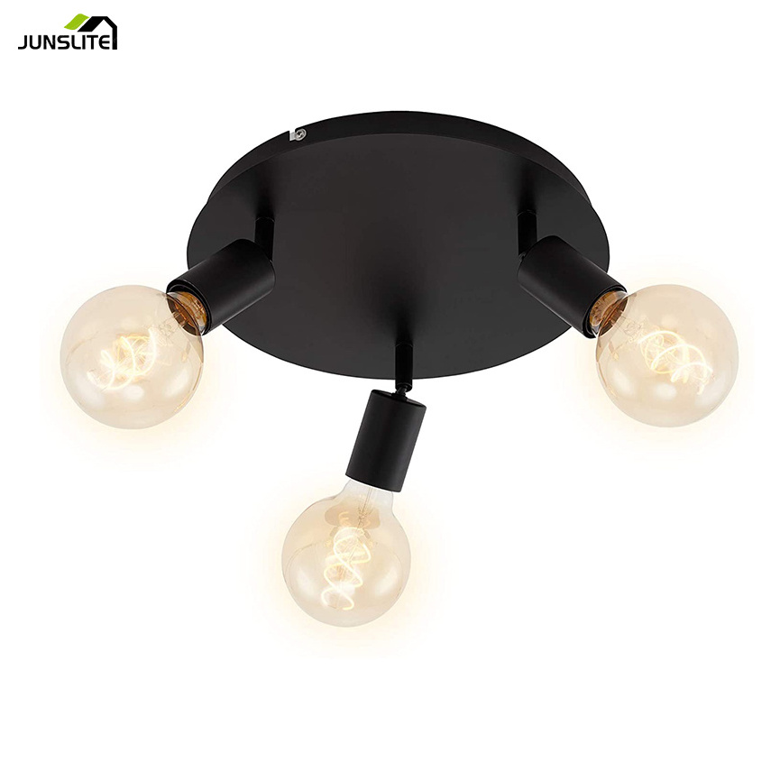 Modern E27 socket spot ceiling lights black Finish Wall Sconces