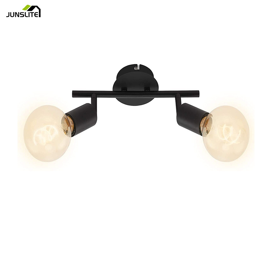 Modern E27 socket spot ceiling lights black Finish Wall Sconces