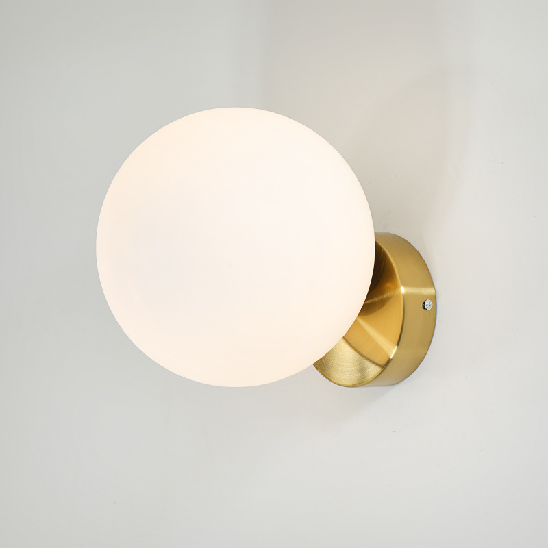 Minimalist Glass  Ball Wall Light  in Gold  round  wall lights indoor modern  ceiling light