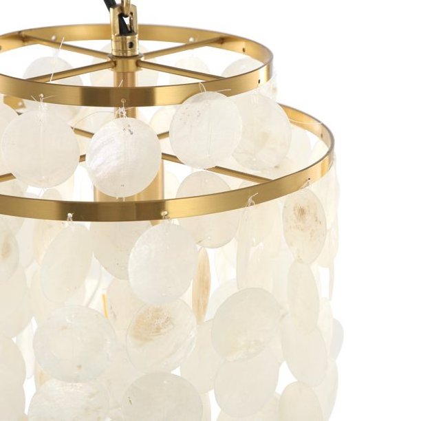 American style  Modern  white round  capiz  seashell  chandeliers  philippines natura shell lighting