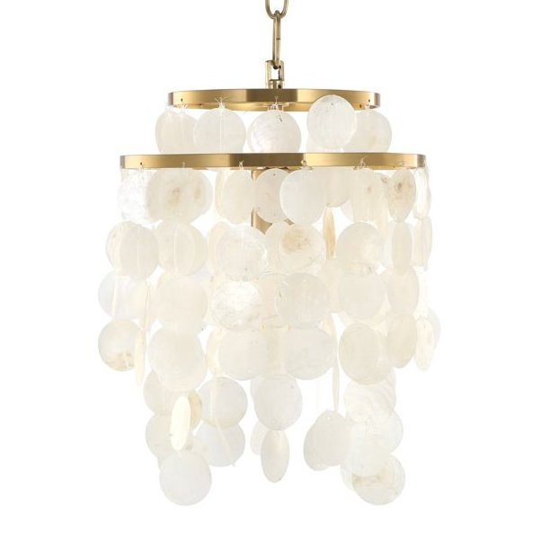 American style  Modern  white round  capiz  seashell  chandeliers  philippines natura shell lighting