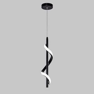 Nordic Minimalist Drop Lamps  LED Curved Hanging  Black LED Spiral Dimmable  Pendant Light for Dinning room