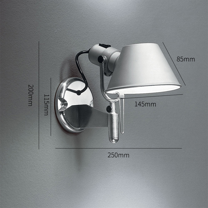 Classic Hat Shape E27 Switch Wall Light Swing Foldable Led Bedroom Hotel Bedside Reading Wall Lamp