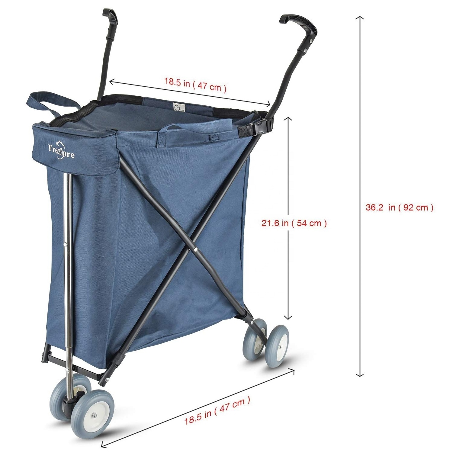 Folding Shopping Trolley Lightweight Portable Four Wheel Shopping Cart Bag for Luggage Grocery