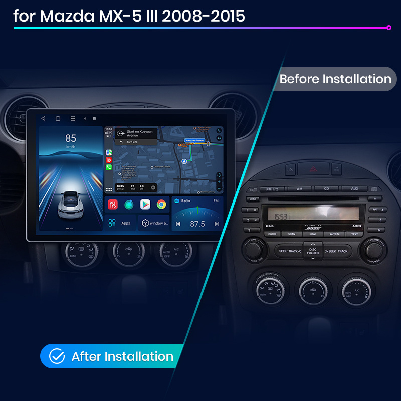 EU Stock Car Radio for Mazda MX-5 NC Junsun X7 Pro 2K HD CarPlay for Mazda MX-5 MX5 III 3 NC 2008-2015  Multimedia autoradio