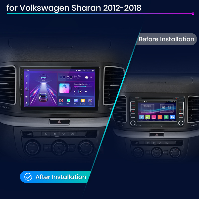 Junsun V1 EU Stock Wireless CarPlay Android Auto Car Radio Navigation for Volkswagen Sharan 2012-2018 Car Autoradio Multimedia