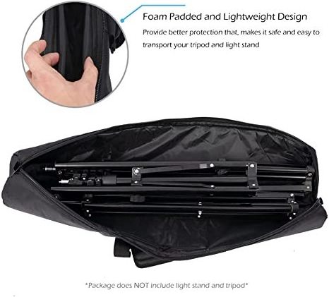 Tripod Carrying Case Bag with Storage Bag and Shoulder Strap Padded for Light Stands Umbrella Speaker Stands Mic Stands