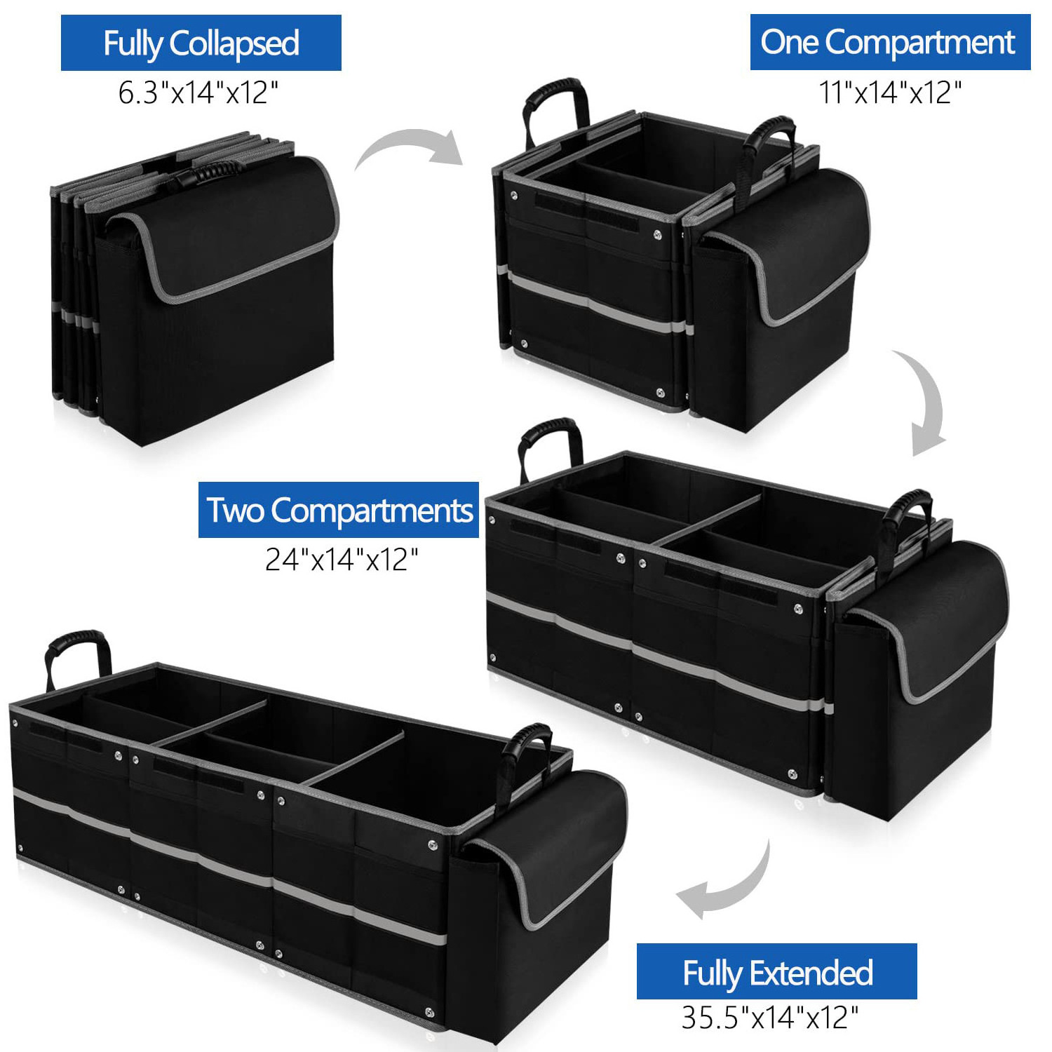 Car Boot Organiser Trunk Organizer, Trunk Organizer Storage Folding Cooler, Car Trunk Organizer Box