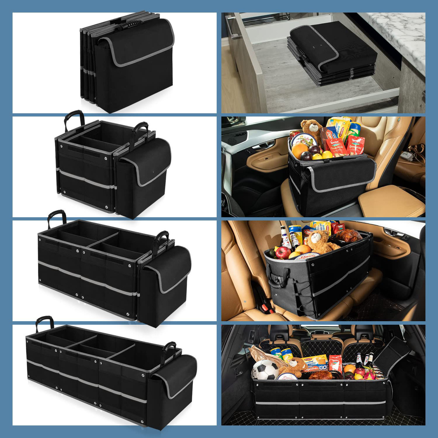 Car Boot Organiser Trunk Organizer, Trunk Organizer Storage Folding Cooler, Car Trunk Organizer Box