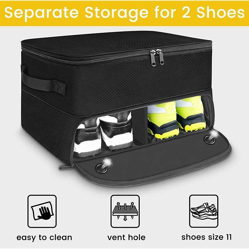 Custom Golf Trunk Organizer For Shoes Balls, 2 Layer Golf Trunk Organizer, Car Trunk Shoe Organizer