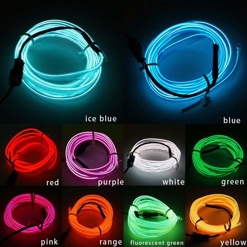 Car Styling Sale 5M Led Atmosphere Lamp Car Cold Light Line Interior Door Ambient Decorative Dashboard Light