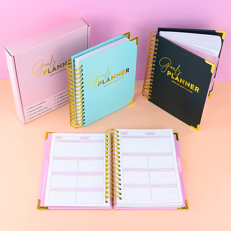 Custom Printing 2023 2024 Goal Planner Daily Weekly Monthly Organizer Diary Journal Agenda Business Planner/Budget Planners