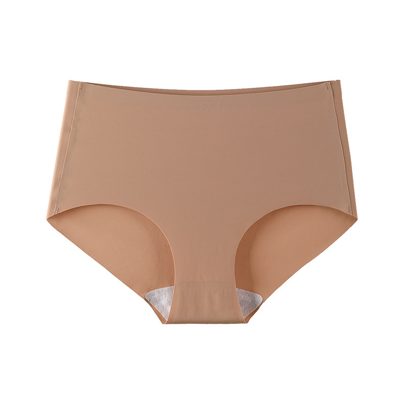 Customized Private Label LOGO Satin Ice Silk One-piece Ladies Underwear Seamless Custom Women High waisted Pantie