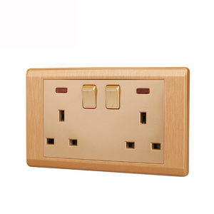 13 Amp PC Wall Socket Outlet Spray Painting Golden wall switches