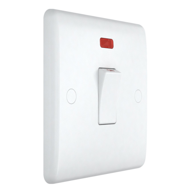 1 Gang 45A Double Pole UK smart Wall Switches Socket Tuya Smart Zigbee Voice Control UK Neon Twin Plate Switch