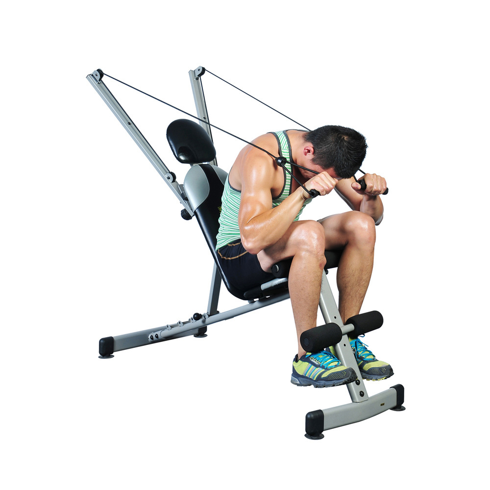 Stable and safe foldable dumbbell bench supine board with two chest clamp butterfly handle