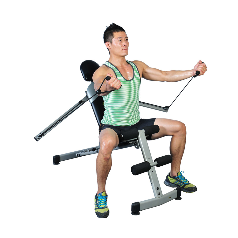 Stable and safe foldable dumbbell bench supine board with two chest clamp butterfly handle