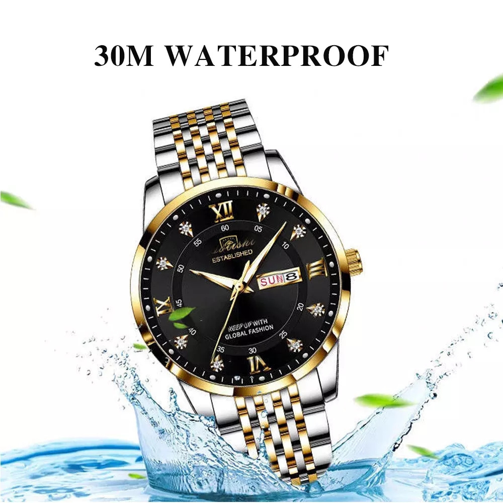 POEDAGAR 836 Casual Sport Chronograph Men's Watches Stainless Steel Band Wristwatch Big Dial Luminous Pointers Quartz Watches