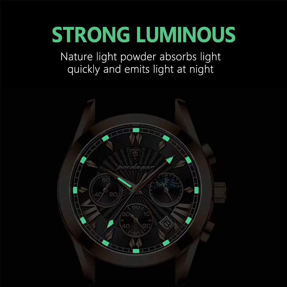 POEDAGAR Fashion Custom Men Watch Waterproof Luminous Date Sport Watch Luxury Brand Stainless Steel Band Men's Quartz Wristwatch