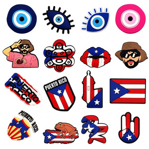 2024 Puerto Rico charms New Trend Soft PVC Shoe Charm Clog Charm for kid Clog Accessory