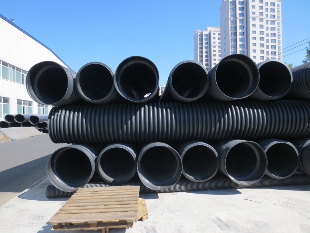 DN600 black 10 foot diameter plastic HDPE drain pipe culvert pipe