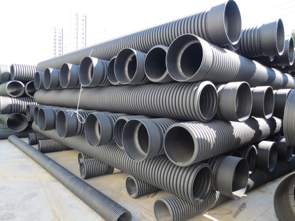 DN600 black 10 foot diameter plastic HDPE drain pipe culvert pipe