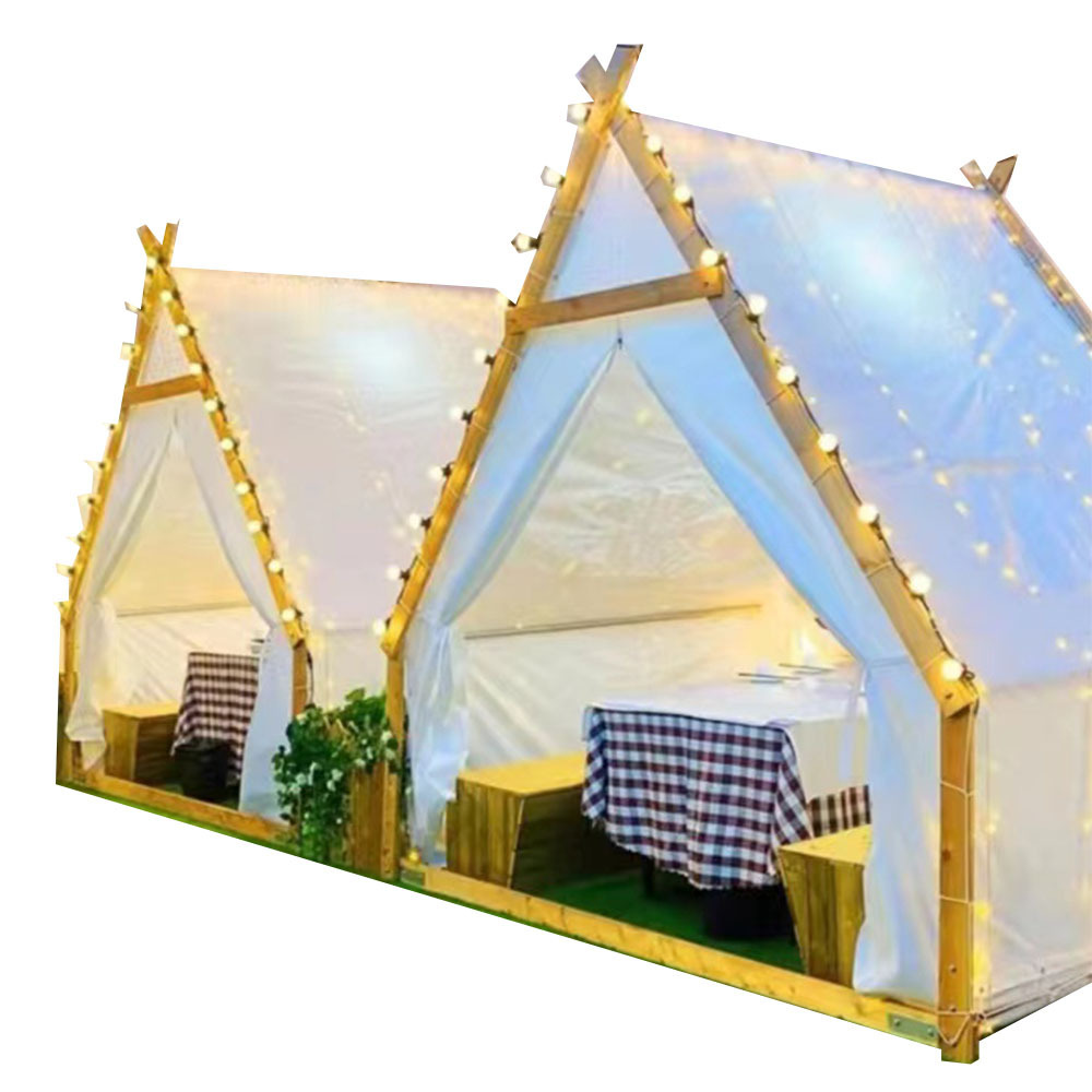 Coody High Quality Rainproof Design Cheap Price  Luxury Glamping  Bell Tent  Camping Outdoor Triangle Tent 4-5 Person 4*4m